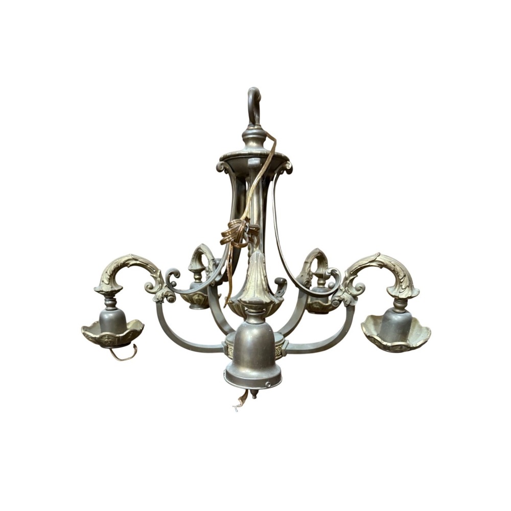 Vintage Brass Finish Chandelier Lighting Fixture‎ 5-Arm Ornate